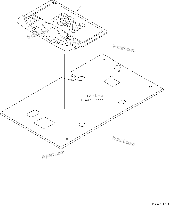 Komatsu parts book diagram for PC100-6Z S/N 40001-UP: FLOOR MAT (1-ACTUATER ATTACHMENT)(#45416-46604)