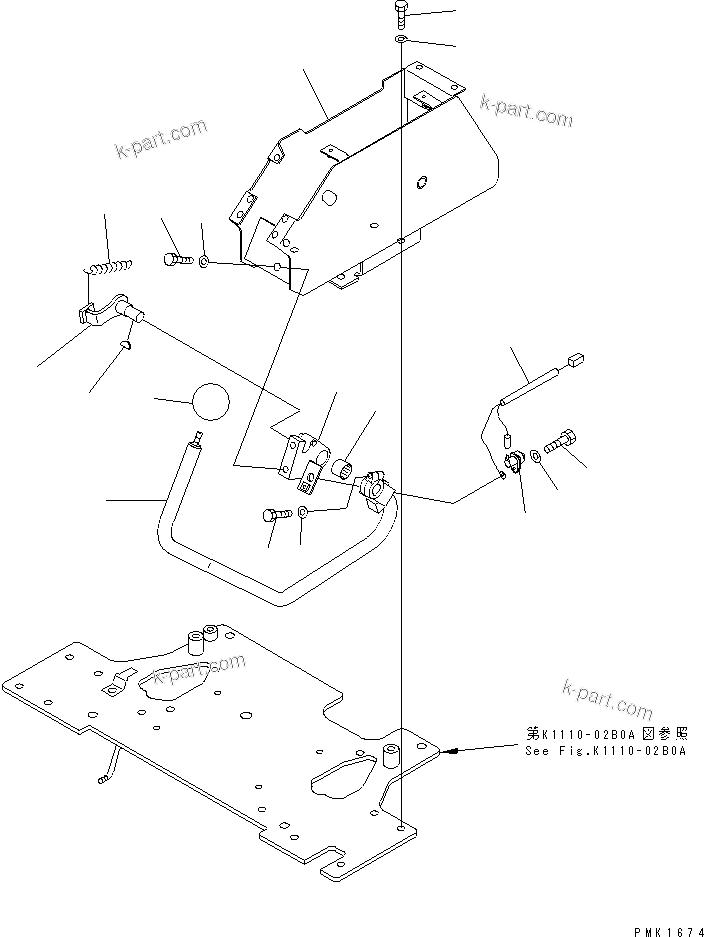 Komatsu parts book diagram for PC100-6Z S/N 40001-UP: FLOOR FRAME (SAFETY LOCK LEVER)(#45438-46777)