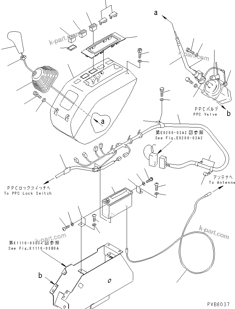 Komatsu parts book diagram for PC100-6Z S/N 40001-UP: FLOOR FRAME (LEFT STAND) (LEVER ? COVER AND HARNESS) (WITH ONE    TOUCH DECEL)(#45438-46826)