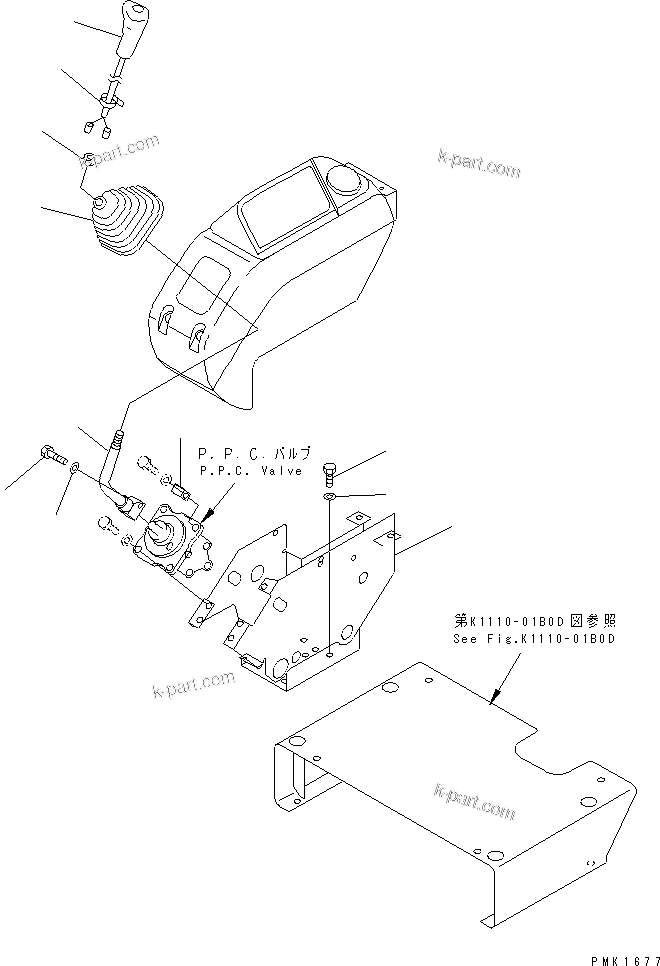 Komatsu parts book diagram for PC100-6Z S/N 40001-UP: FLOOR FRAME (RIGHT STAND) (STAND AND LEVER)(#45438-46826)