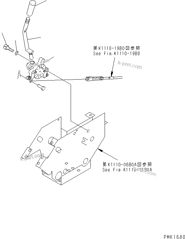 Komatsu parts book diagram for PC100-6Z S/N 40001-UP: FLOOR FRAME (RIGHT STAND) (FUEL CONTROL LEVER)(#45438-46826)