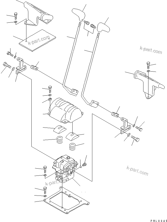 Komatsu parts book diagram for PC100-6Z S/N 40001-UP: FLOOR FRAME (TRAVEL LEVER) (WITHOUT PEDAL)(#46059-46604)
