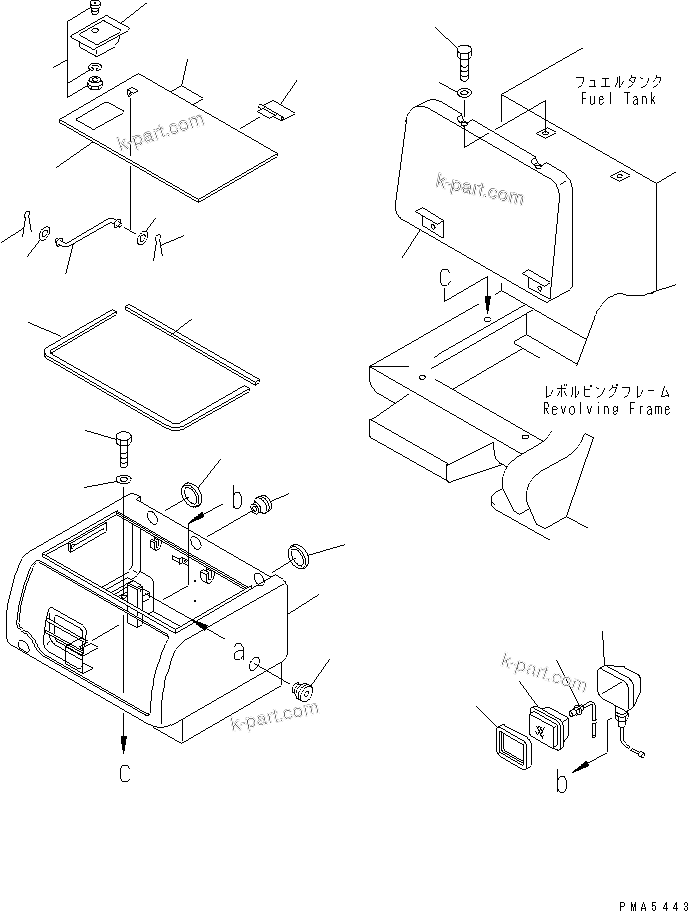 Komatsu parts book diagram for PC100-6Z S/N 40001-UP: TOOL CASE (CUSTOM)(#45438-46815)