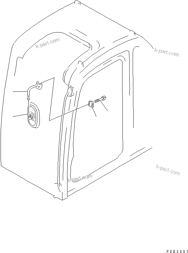 Komatsu parts book diagram for PC100-6Z S/N 40001-UP: REAR VIEW MIRROR ? L.H. (SINGLE)(#41940-)