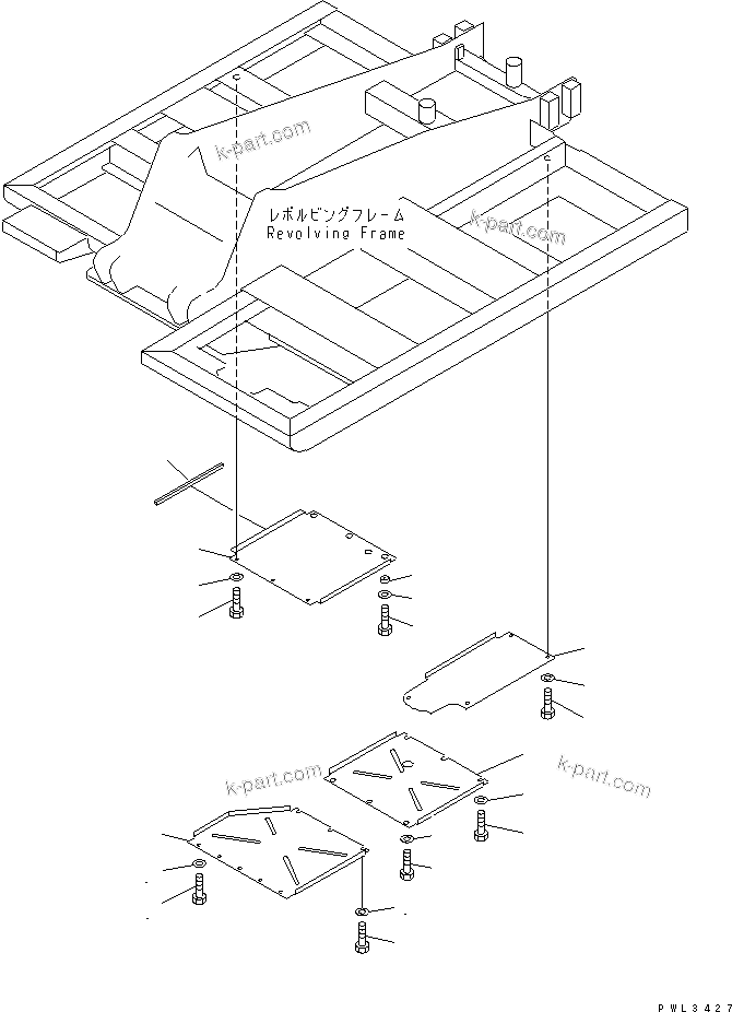 Komatsu parts book diagram for PC100-6Z S/N 40001-UP: UNDER COVER(#46227-46563)