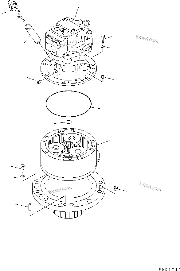 Komatsu parts book diagram for PC100-6Z S/N 40001-UP: SWING MACHINERY(#45438-46826)