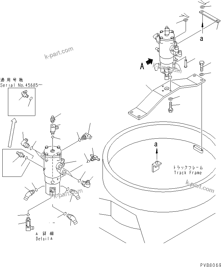 Komatsu parts book diagram for PC100-6Z S/N 40001-UP: SWIVEL JOINT (RELATED PARTS)(#42157-)