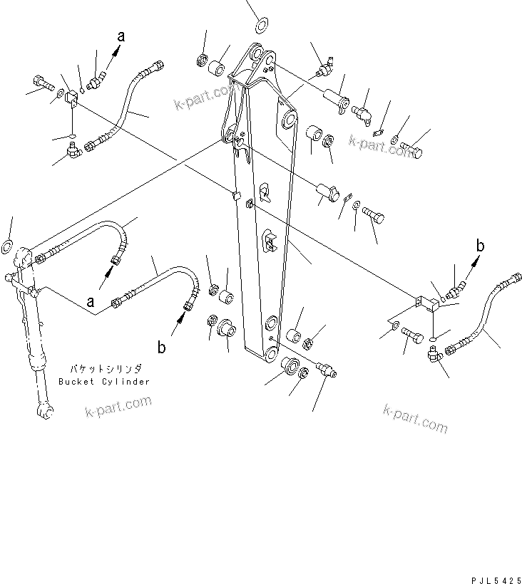 Komatsu parts book diagram for PC100-6Z S/N 40001-UP: SHORT ARM (1-ACTUATER ATTACHMENT)(#46778-)