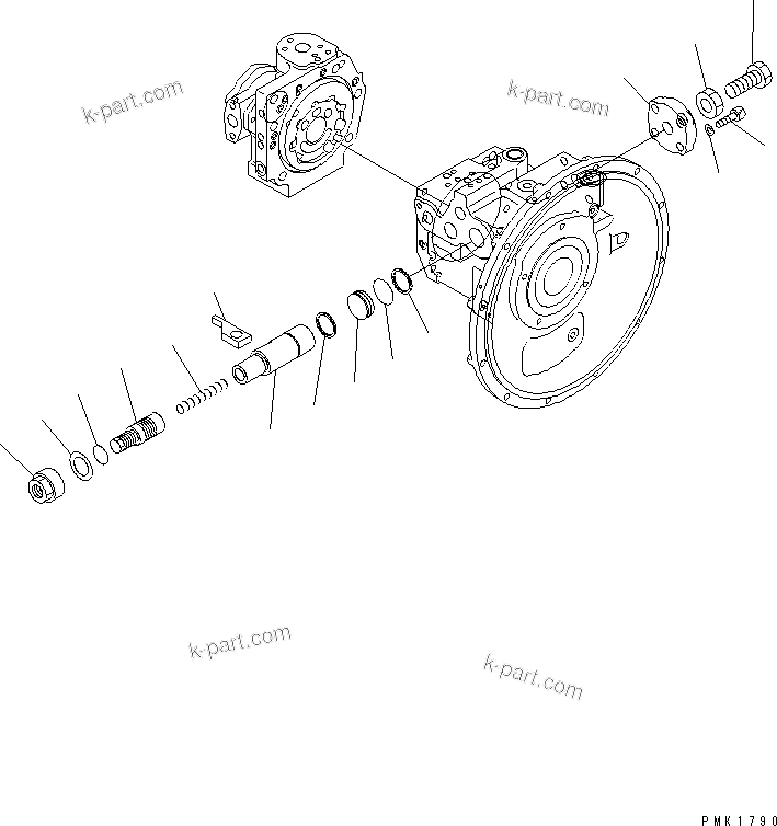 Komatsu parts book diagram for PC100-6Z S/N 40001-UP: MAIN PUMP (4/10)(#45438-46826)