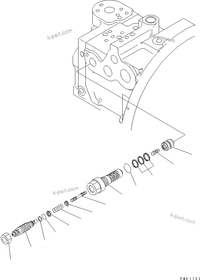 Komatsu parts book diagram for PC100-6Z S/N 40001-UP: MAIN PUMP (6/10)(#45438-46826)