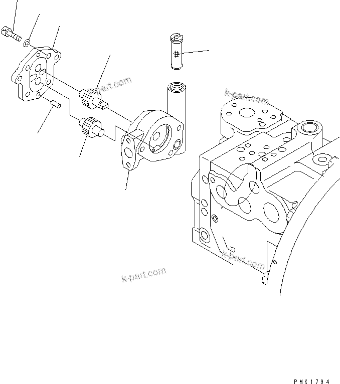 Komatsu parts book diagram for PC100-6Z S/N 40001-UP: MAIN PUMP (8/10)(#45438-46826)