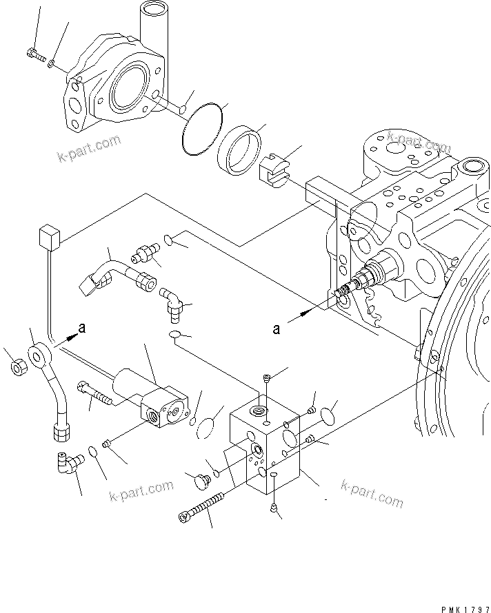 Komatsu parts book diagram for PC100-6Z S/N 40001-UP: MAIN PUMP (10/10)(#45438-46826)