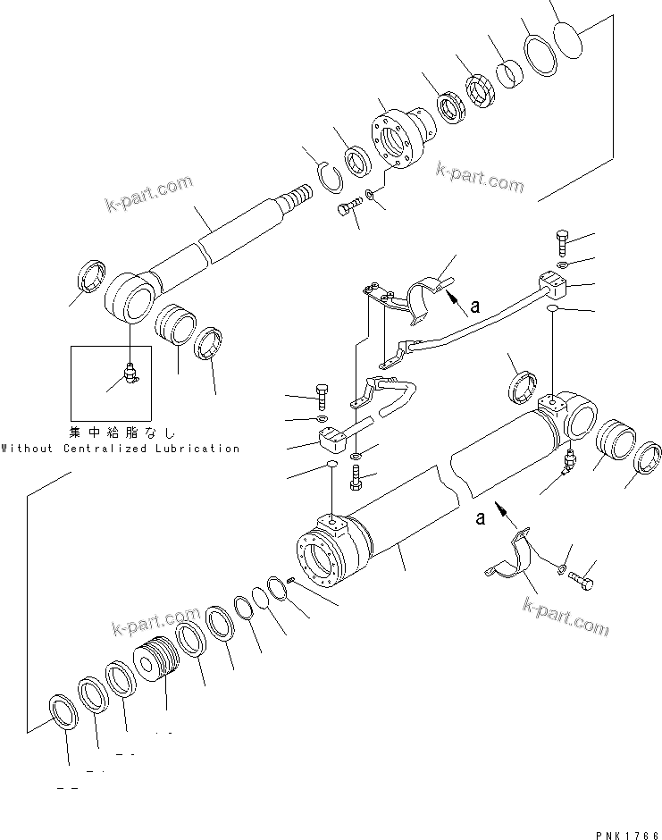 Komatsu parts book diagram for PC100-6Z S/N 40001-UP: BOOM CYLINDER(#45000-)