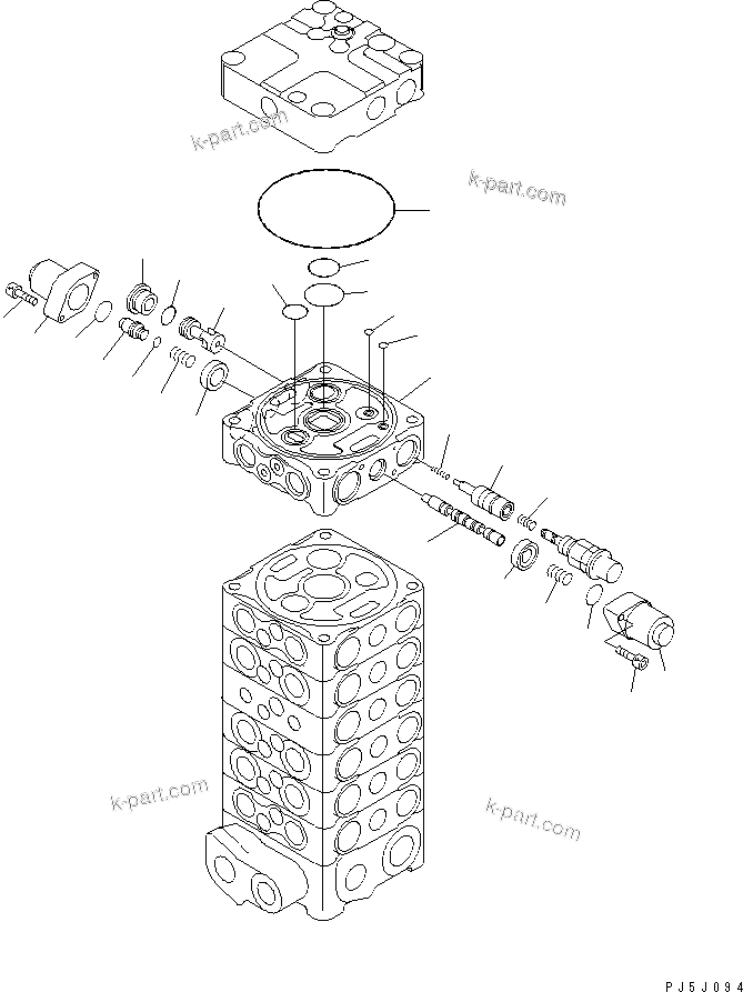 Komatsu parts book diagram for PC100-6Z S/N 40001-UP: MAIN VALVE (7-VALVE) (12/13)(#45416-46826)