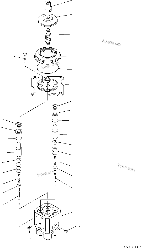 Komatsu parts book diagram for PC100-6Z S/N 40001-UP: PPC VALVE (FOR WORK EQUIPMENT)(#45438-46826)