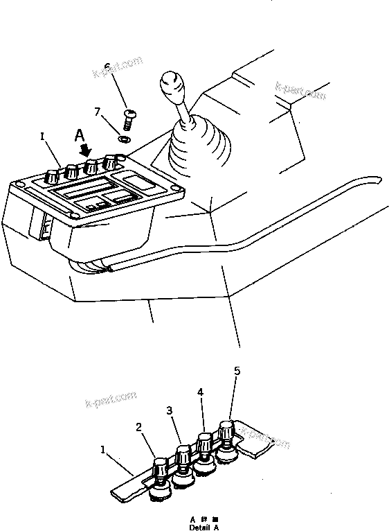Komatsu parts book diagram for PC1000-1 S/N 10001-UP: MONITOR PANEL AND RELATED PARTS (WITH 3-STAGE SELECTOR MODE OLSS)(#10001-10025)