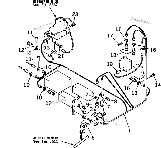 Komatsu parts book diagram for PC1000-1 S/N 10001-UP: ELECTRICAL SYSTEM (WIRING) (4/6) (WITHOUT AUTO DECELERATION)     (EXCEPT JAPAN)(#10001-10077)