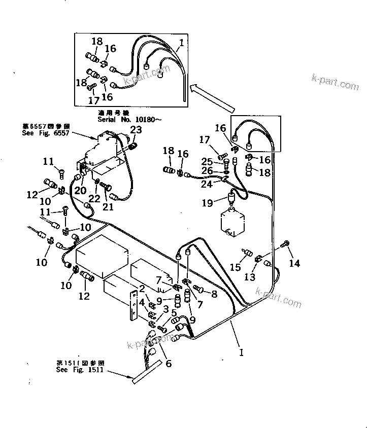 Komatsu parts book diagram for PC1000-1 S/N 10001-UP: ELECTRICAL SYSTEM (WIRING) (4/6) (WITHOUT AUTO DECELERATION)     (EXCEPT JAPAN)(#10078-)