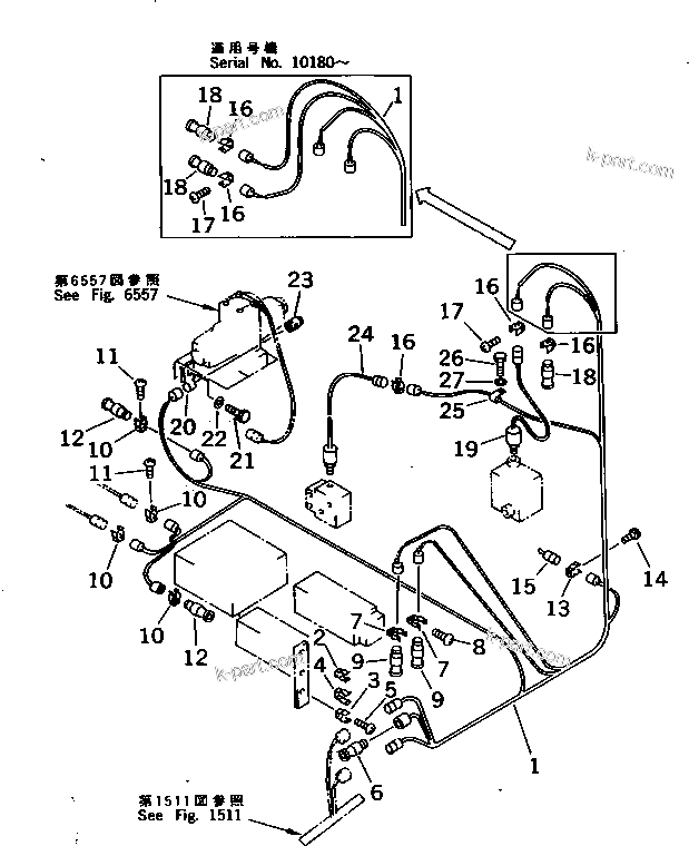 Komatsu parts book diagram for PC1000-1 S/N 10001-UP: ELECTRICAL SYSTEM (WIRING) (4/6) (WITH AUTO DECELERATION)(#10078-)