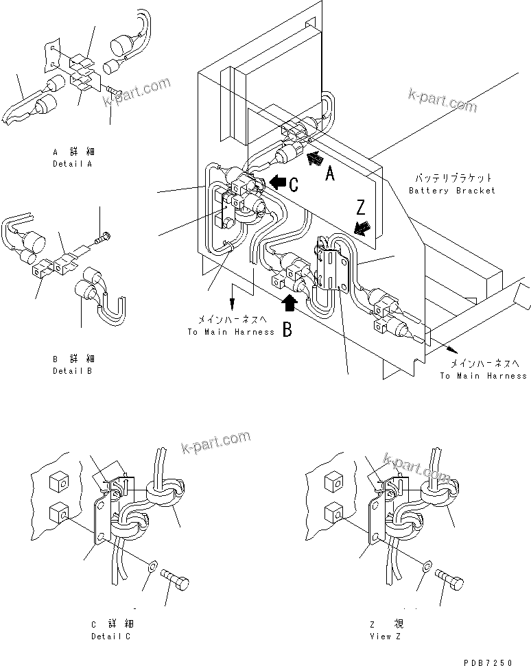 Komatsu parts book diagram for PC1000-1 S/N 10001-UP: ELECTRICAL SYSTEM (HARNESS RINGS) (WITH 3-MODE 2-POSITION AUTO   COMPENSATION) (FOR EC)(#10396-)