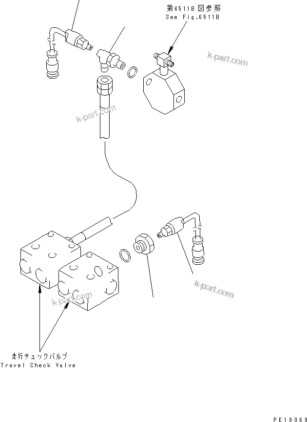 Komatsu parts book diagram for PC1000-1 S/N 10001-UP: TRAVEL ALARM SWITCH (WITHOUT AUTO DECELERATION)(#10180-)