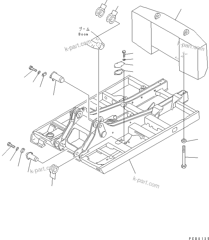 Komatsu parts book diagram for PC1000-1 S/N 10001-UP: REVOLVING FRAME (FOR LOW CAB) (FOR EC)(#10253-)