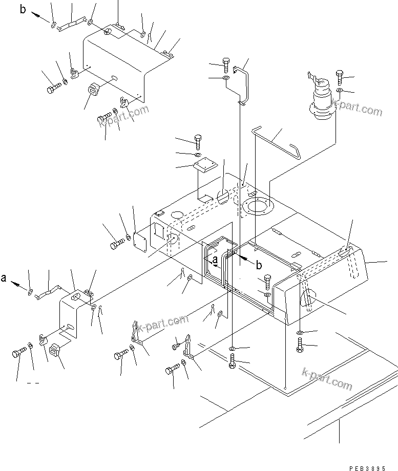 Komatsu parts book diagram for PC1000-1 S/N 10001-UP: HOOD (WITH VANDALISM) (FOR EC)(#10377-)