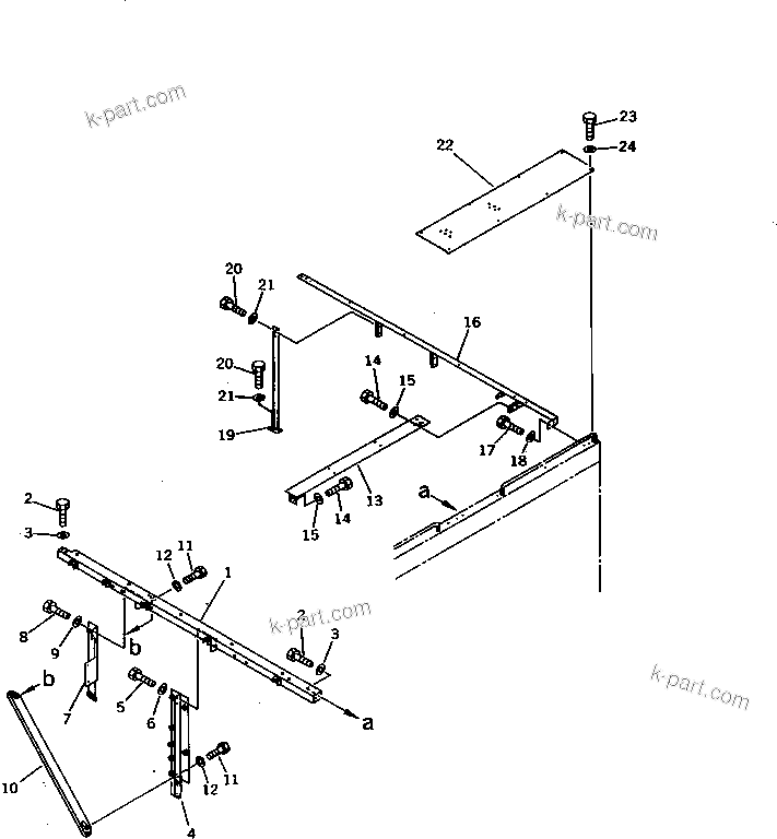 Komatsu parts book diagram for PC1000-1 S/N 10001-UP: FRAME AND COVER (FOR ENGINE ROOM)(#10045-)