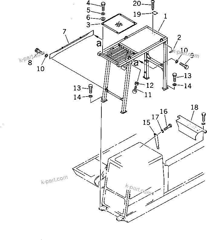Komatsu parts book diagram for PC1000-1 S/N 10001-UP: F.O.P.S. (FOR LOW CAB)(#10120-)