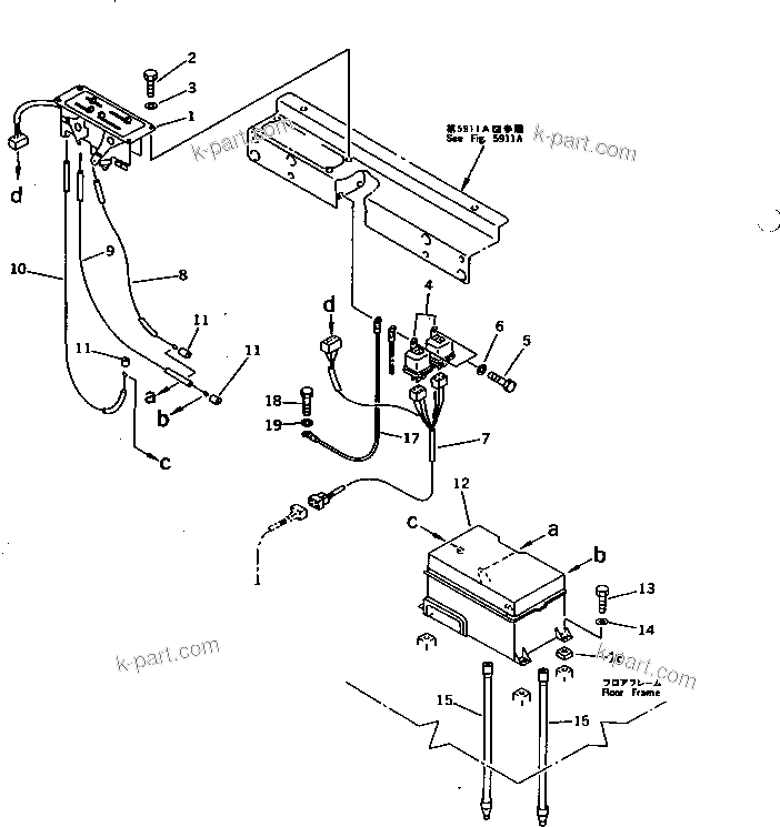 Komatsu parts book diagram for PC1000-1 S/N 10001-UP: AIR CONDITIONER (ELECTRICAL) (EXCEPT USA AND CANADA)(#10158-10274)