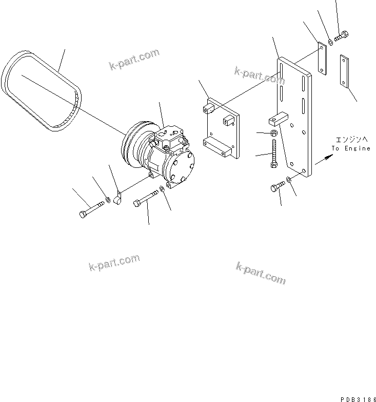 Komatsu parts book diagram for PC1000-1 S/N 10001-UP: AIR CONDITIONER (AIR COMPRESSOR RELATEDPARTS)(#10275-)