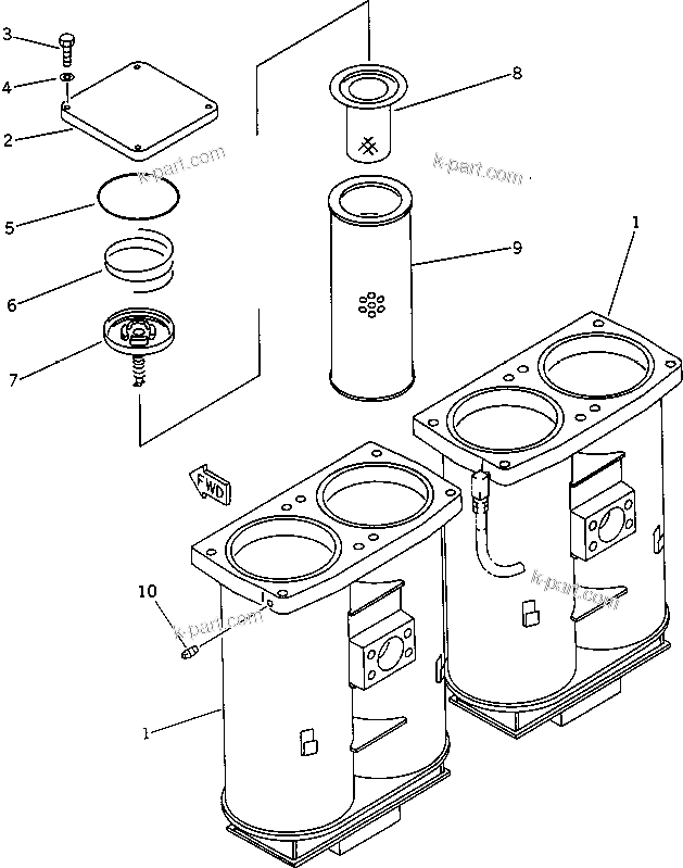 Komatsu parts book diagram for PC1000-1 S/N 10001-UP: MAIN FILTER