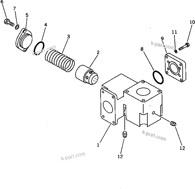 Komatsu parts book diagram for PC1000-1 S/N 10001-UP: OIL COOLER SHORT-PASS VALVE