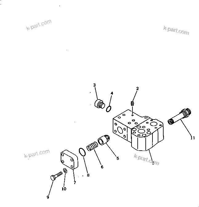 Komatsu parts book diagram for PC1000-1 S/N 10001-UP: RELIEF VALVE (FOR BOOM LINE)