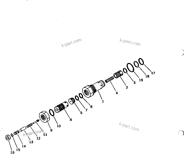 Komatsu parts book diagram for PC1000-1 S/N 10001-UP: RELIFE VALVE (FOR TRAVEL LINE) (2/2)