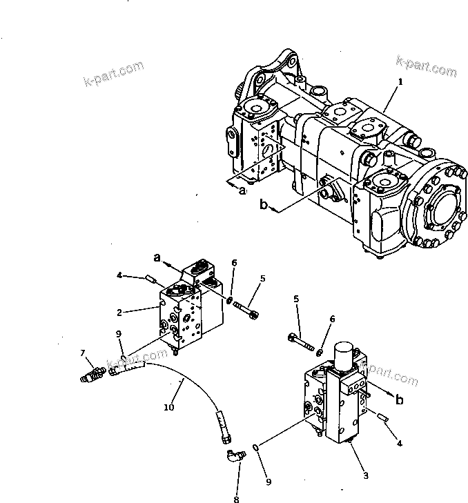 Komatsu parts book diagram for PC1000-1 S/N 10001-UP: HYDRAULIC PUMP NO.1 (PUMP UNIT) (1/13) (WITH 2-STAGE SELECTOR    MODE OLSS) (EXCEPT JAPAN)