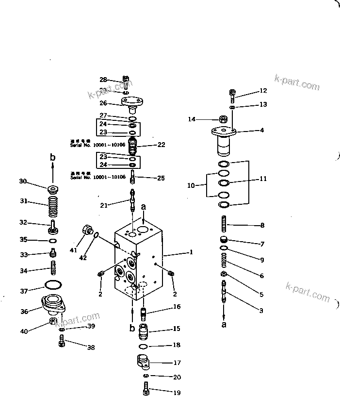 Komatsu parts book diagram for PC1000-1 S/N 10001-UP: HYDRAULIC PUMP NO.1 (FRONT CO AND NC VALVE) (9/13) (WITH 2-STAGE SELECTOR MODE OLSS) (EXCEPT JAPAN)