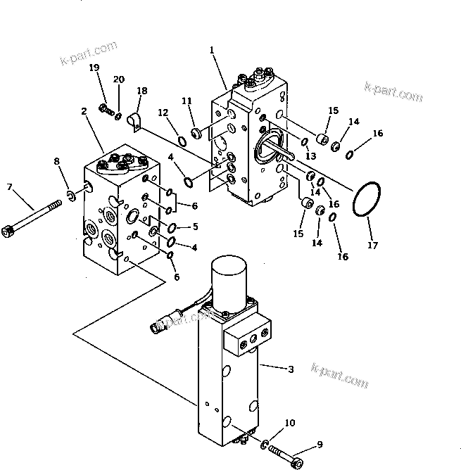 Komatsu parts book diagram for PC1000-1 S/N 10001-UP: HYDRAULIC PUMP NO.1 (REAR VALVE UNIT) (10/13) (WITH 2-STAGE      SELECTOR MODE OLSS) (EXCEPT JAPAN)