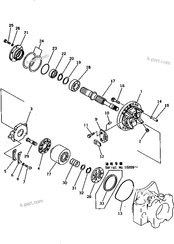 Komatsu parts book diagram for PC1000-1 S/N 10001-UP: HYDRAULIC PUMP ? SWING (PUMP 2/5) (3/10)