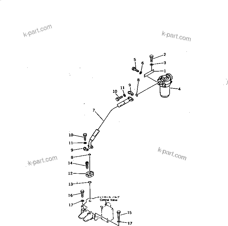 Komatsu parts book diagram for PC1000-1 S/N 10001-UP: LINE FILTER TO SWING CONTROL VALVE PIPING