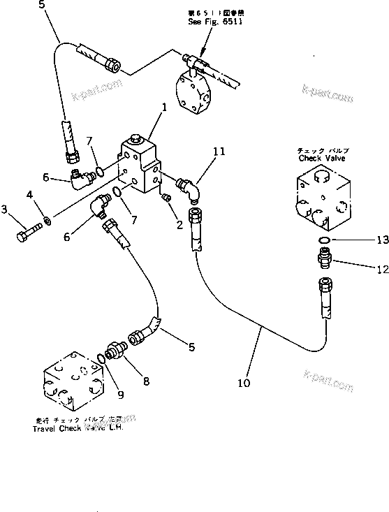 Komatsu parts book diagram for PC1000-1 S/N 10001-UP: AUTO DECELERATION SHUTTLE VALVE PIPING (WITH AUTO DECELERATION)(#10001-10050)