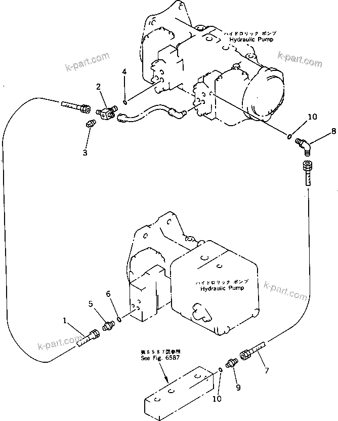 Komatsu parts book diagram for PC1000-1 S/N 10001-UP: OLSS PIPING (2/2)