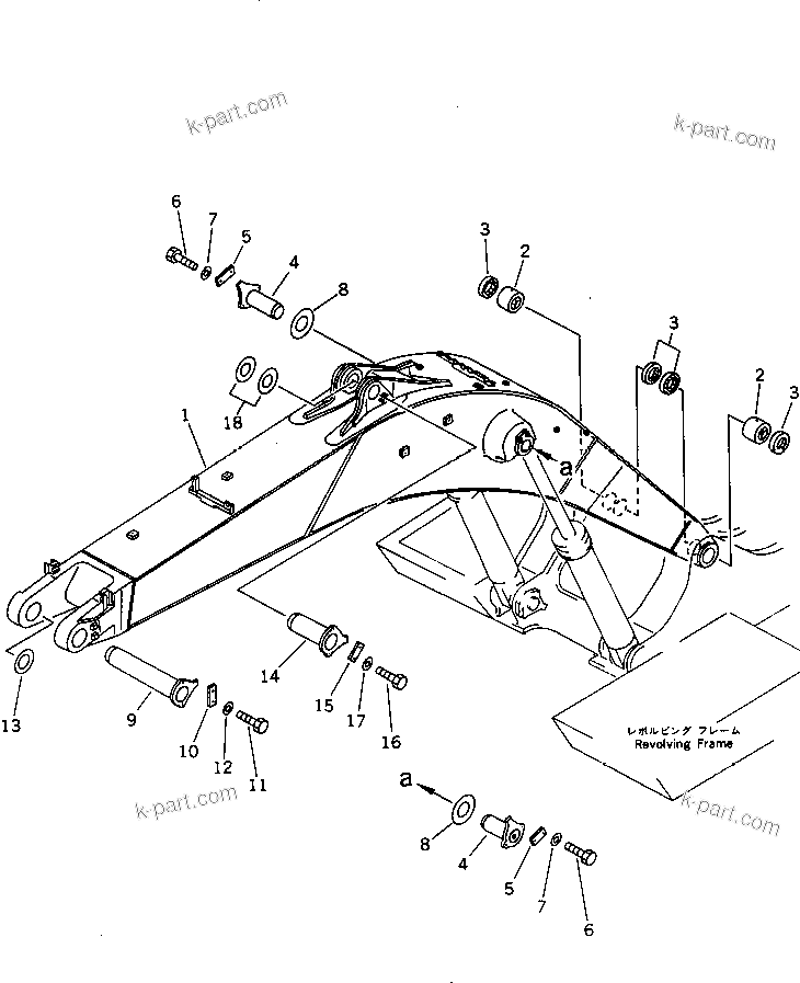 Komatsu parts book diagram for PC1000-1 S/N 10001-UP: BOOM(#10001-10011)