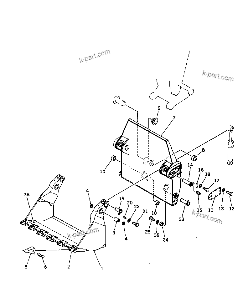 Komatsu parts book diagram for PC1000-1 S/N 10001-UP: BUCKET ? 5.5M3 (HORIGONTAL PIN TYPE) (FOR BOTTOM DUMP)