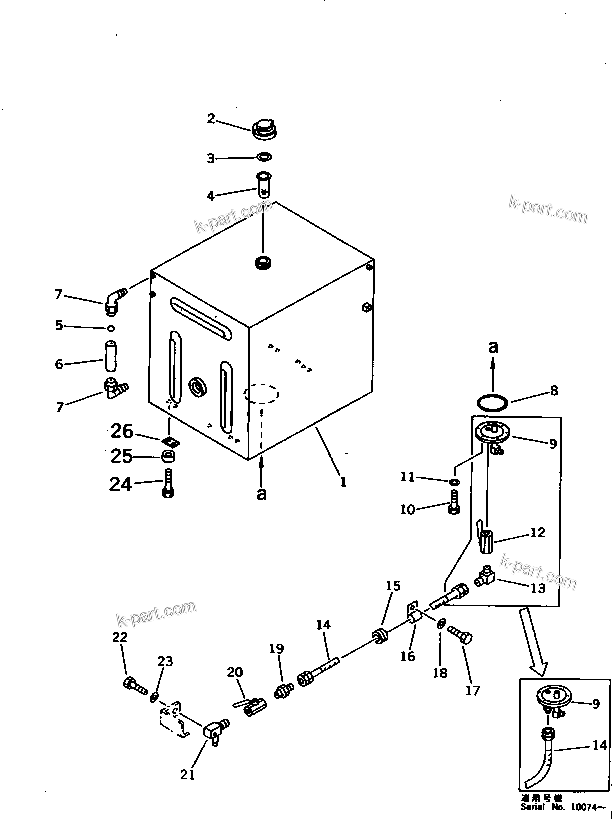 Komatsu parts book diagram for PC1000SP-1 S/N 10001-UP: FUEL TANK (EXCEPT JAPAN)