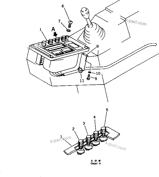 Komatsu parts book diagram for PC1000SP-1 S/N 10001-UP: MONITOR PANEL AND RELATED PARTS (WITH 3-STAGE SELECTOR MODE OLSS)(#10026-)