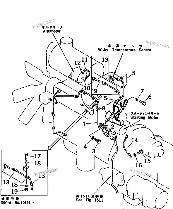 Komatsu parts book diagram for PC1000SP-1 S/N 10001-UP: ELECTRICAL SYSTEM (WIRING) (6/6)(#10001-10371)