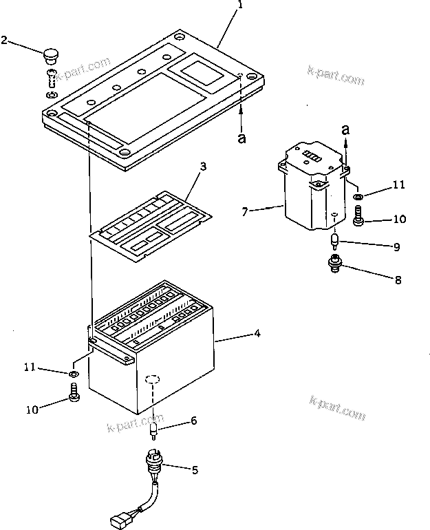Komatsu parts book diagram for PC1000SP-1 S/N 10001-UP: MONITOR PANEL
