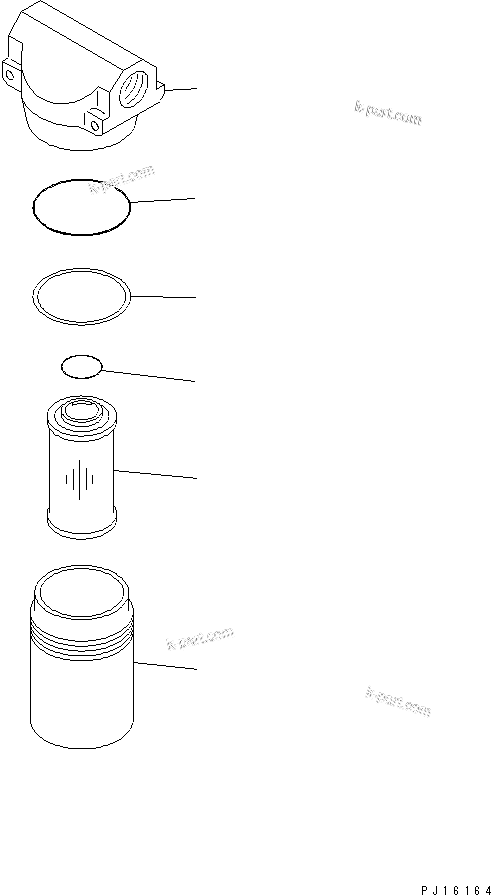 Komatsu parts book diagram for PC1000SP-1 S/N 10001-UP: FILTER (BETWEEN PUMP AND P.T.O. CASE)