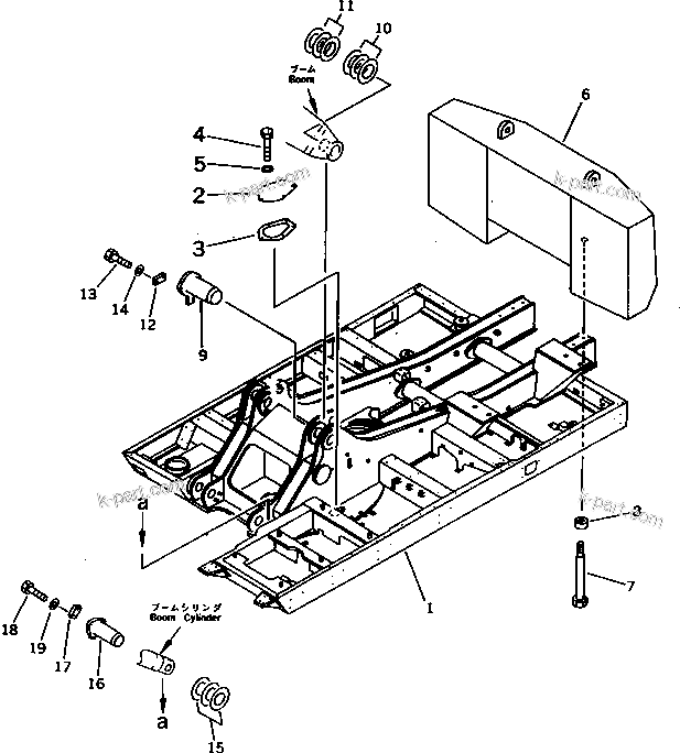 Komatsu parts book diagram for PC1000SP-1 S/N 10001-UP: REVOLVING FRAME (REINFORCED TYPE) (WITH F.O.P.S.) (FOR LOW CAB)  (FOR ADDITIONAL OIL COOLER)(#10351-)